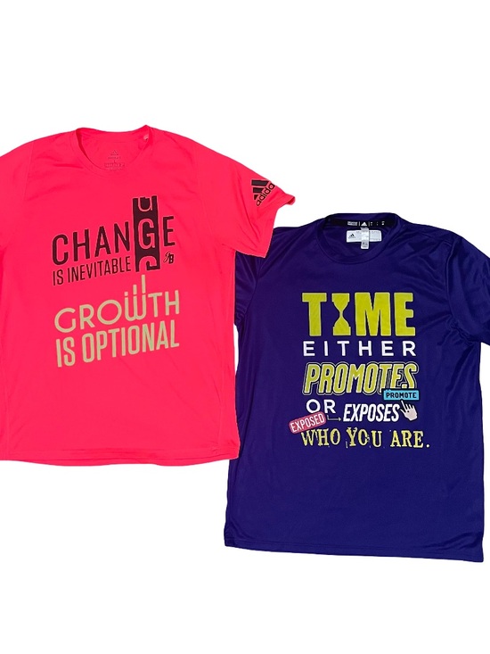 adidas Other - Adidas Mens L Graphic Motivational Gym T Shirts Lot Of 2 Purple Neon Pink